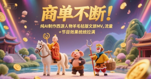 商单不断！纯AI制作西游人物羊毛毡版文旅MV，流量+节目效果统统拉满