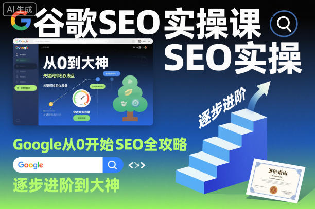 谷歌SEO实操课，Google从0开始SEO全攻略，逐步进阶到大神(更新26年)