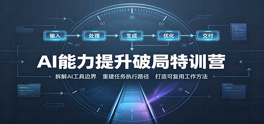 AI能力提升破局特训营：掌握AI交互逻辑，内容创作，搭建工作流