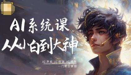 AI系统课程，从小白到大神系统学AI，AI声音-AI绘画-AI视频一门课全掌握
