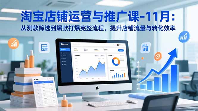 淘宝店铺运营与推广课-11月：从测款筛选到爆款打爆完整流程，提升店铺流量与转化效率
